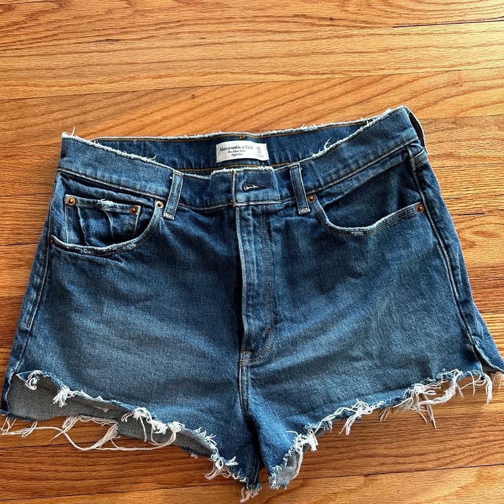 Abercrombie & Fitch Blue Denim Mom Shorts